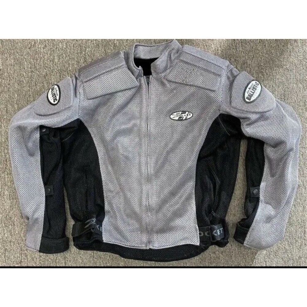 JOE ROCKET BALLISTIC SERIES ARMORED BLACK GRAY MOTORCYCLE MOTO JACKET Men's M